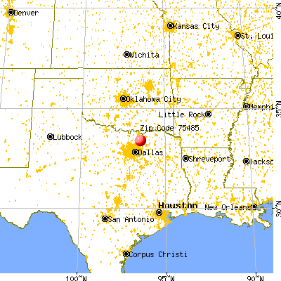 Westminster, TX (75485) map from a distance