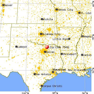 Whitewright, TX (75491) map from a distance