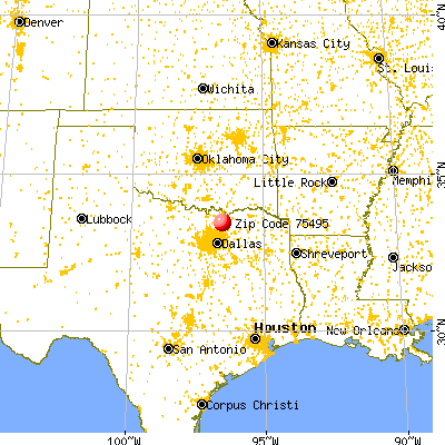 Van Alstyne, TX (75495) map from a distance