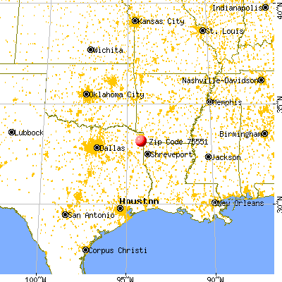 Atlanta, TX (75551) map from a distance