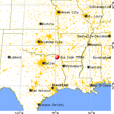 Avery, TX (75554) map from a distance