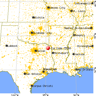 Naples, TX (75568) map from a distance