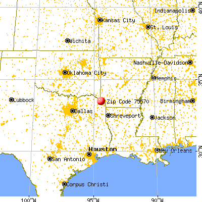 New Boston, TX (75570) map from a distance