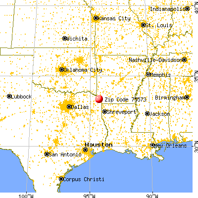 Redwater, TX (75573) map from a distance