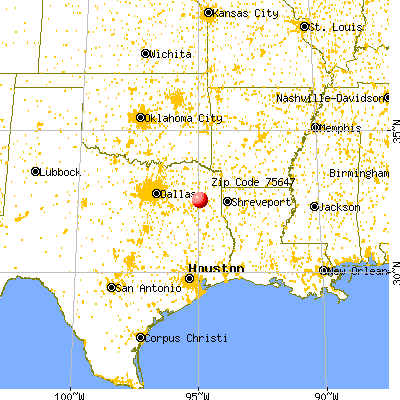 Gladewater, TX (75647) map from a distance