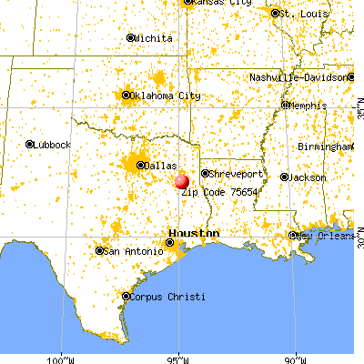 Henderson, TX (75654) map from a distance