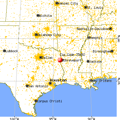 Waskom, TX (75692) map from a distance