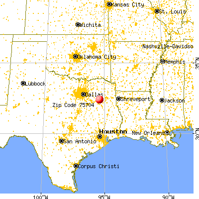 Tyler, TX (75704) map from a distance