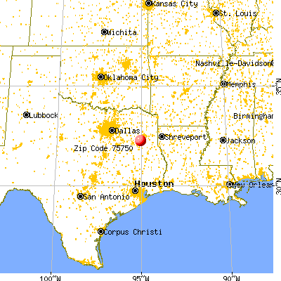 Arp, TX (75750) map from a distance