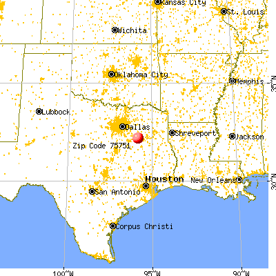 Athens, TX (75751) map from a distance