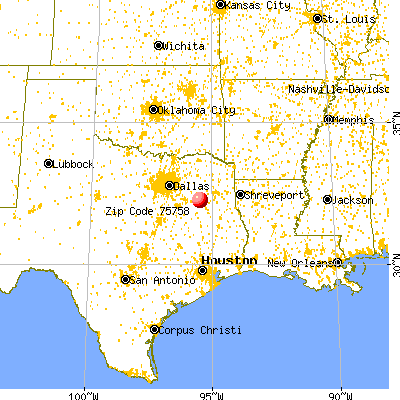Chandler, TX (75758) map from a distance
