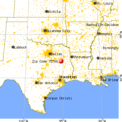 Jacksonville, TX (75766) map from a distance