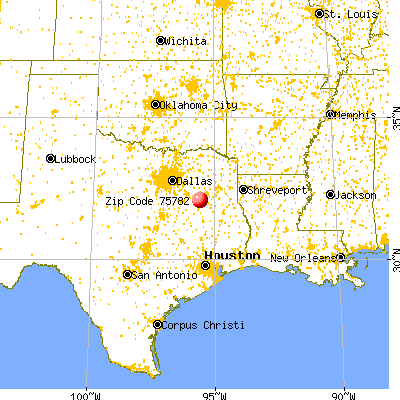 Poynor, TX (75782) map from a distance