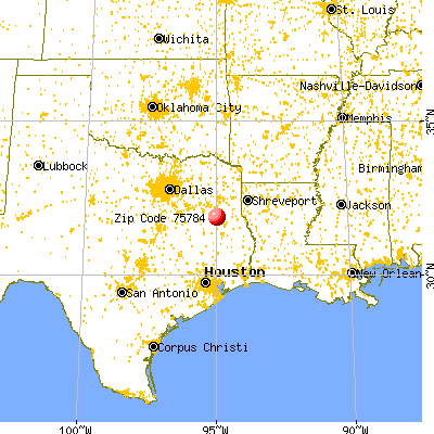 Reklaw, TX (75784) map from a distance