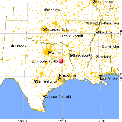 Rusk, TX (75785) map from a distance