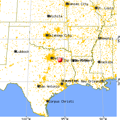 Van, TX (75790) map from a distance