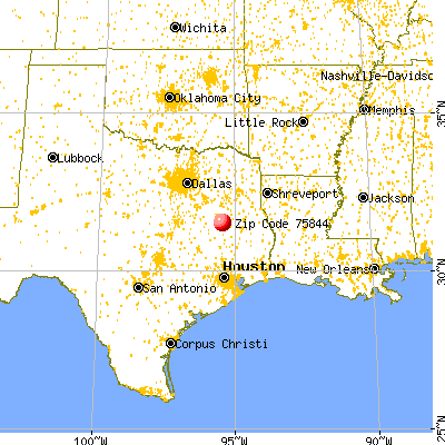 Grapeland, TX (75844) map from a distance