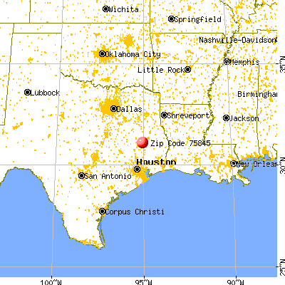 Groveton, TX (75845) map from a distance