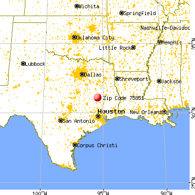 Lovelady, TX (75851) map from a distance