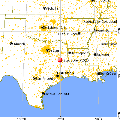 Alto, TX (75925) map from a distance