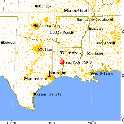 Milam, TX (75948) map from a distance