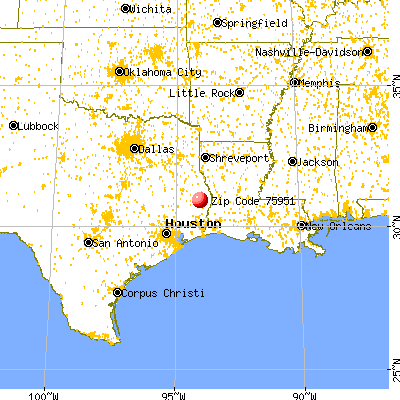 Jasper, TX (75951) map from a distance