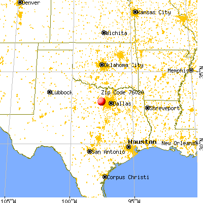 Briar, TX (76020) map from a distance