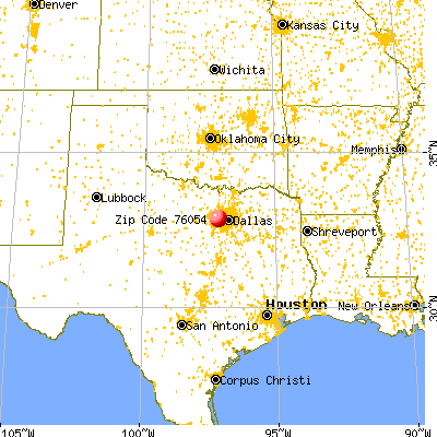 Hurst, TX (76054) map from a distance