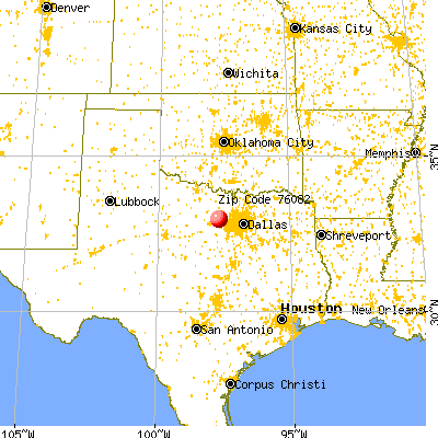 Springtown, TX (76082) map from a distance