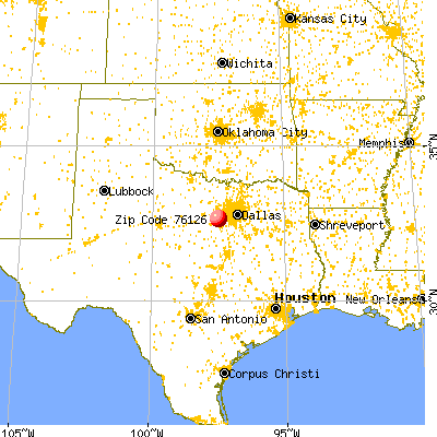 Benbrook, TX (76126) map from a distance