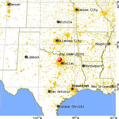 Denton, TX (76201) map from a distance