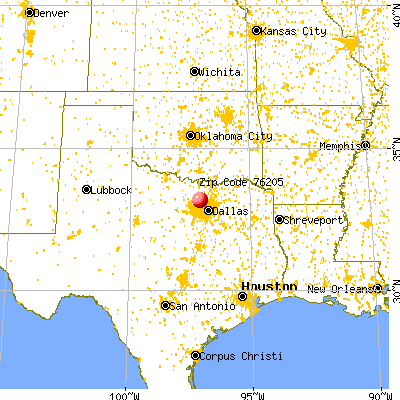 Denton, TX (76205) map from a distance