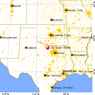 Bellevue, TX (76228) map from a distance