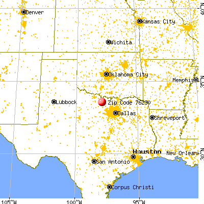 Bowie, TX (76230) map from a distance