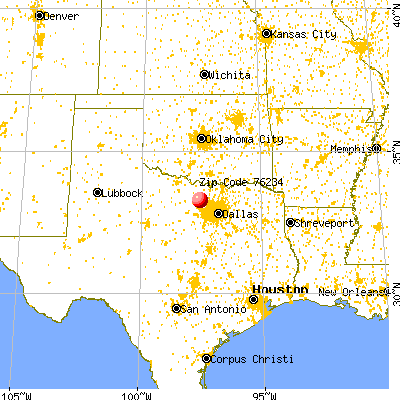 Decatur, TX (76234) map from a distance