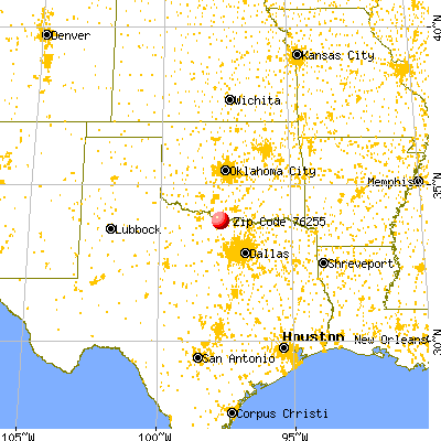 Nocona Hills, TX (76255) map from a distance