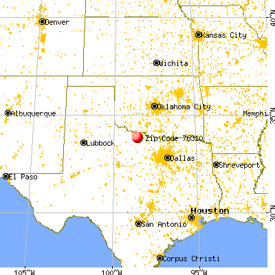 Wichita Falls, TX (76310) map from a distance