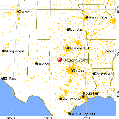Burkburnett, TX (76354) map from a distance