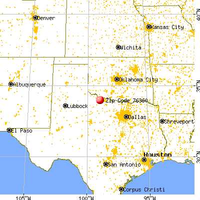 Electra, TX (76360) map from a distance