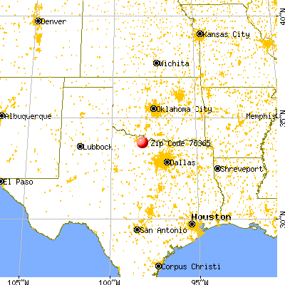 Henrietta, TX (76365) map from a distance