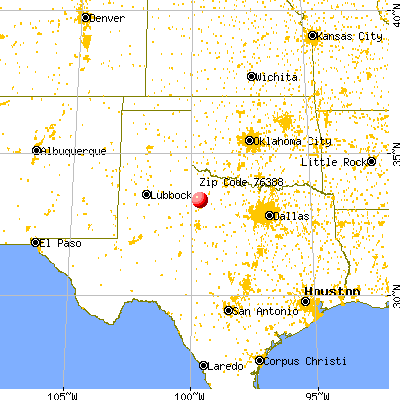 Weinert, TX (76388) map from a distance