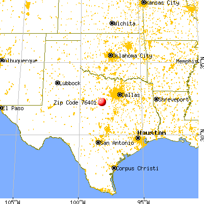 Stephenville, TX (76401) map from a distance
