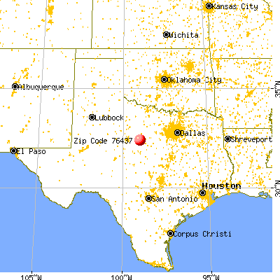 Cisco, TX (76437) map from a distance