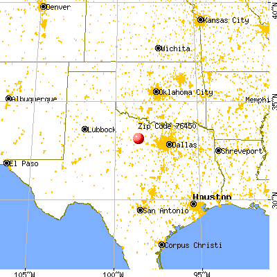 Graham, TX (76450) map from a distance