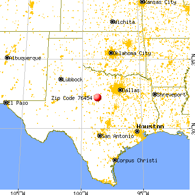 Gorman, TX (76454) map from a distance