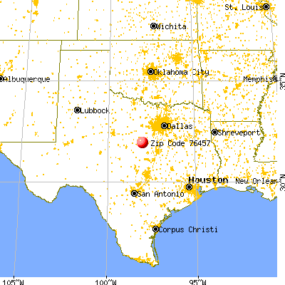 Hico, TX (76457) map from a distance