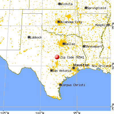 Killeen, TX (76541) map from a distance