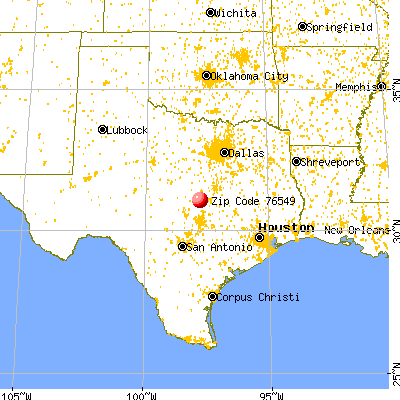 Killeen, TX (76549) map from a distance
