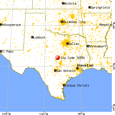 Lampasas, TX (76550) map from a distance