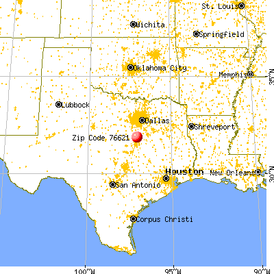 Abbott, TX (76621) map from a distance